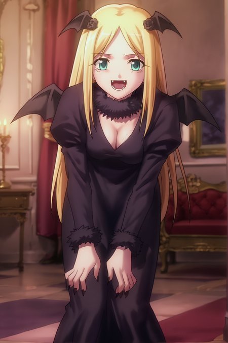 score_9, score_8_up, score_7_up,anime_source, source_anime, best background, detailed background, anime screencap,  Dark Renner, fur collar, fur trim, fangs, cleavage, black dress, long sleeves, solo, bat wings, indoors, night, outdoors, castle, bent over,  <lora:JN_Takeuchi_Takashi:0.8> <lora:JN_Dark_Princess_Renner:0.8>