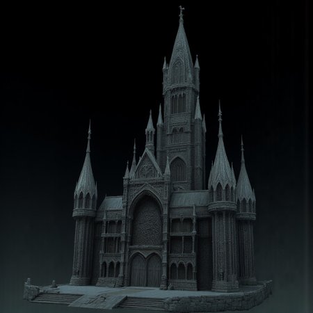 A Medieval castle with elderscrolls inspired aestetics and legend of zelda
Set against a solid dark black color background to emphasize its unsettling unnatural form that emphasizes its silhouette. The medium is not a traditional painting or illustrative medium like watercolor or ink but rather a digital 3D rendering.
MikeFranchinastyle, d4artstyle, d4concept, , bbstyle,, horror theme,, zbrush, ZBClay model of a gray sculpture, 1990's, 1990's style