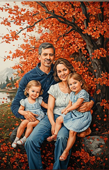 masterpiece,best quality,<lora:tbh50-sdxl:0.6>,illustration, portrait of family