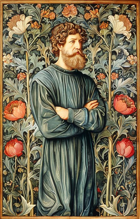 masterpiece,best quality,<lora:tbh192-sdxl:0.9>,illustration,style of William Morris portrait of noble man