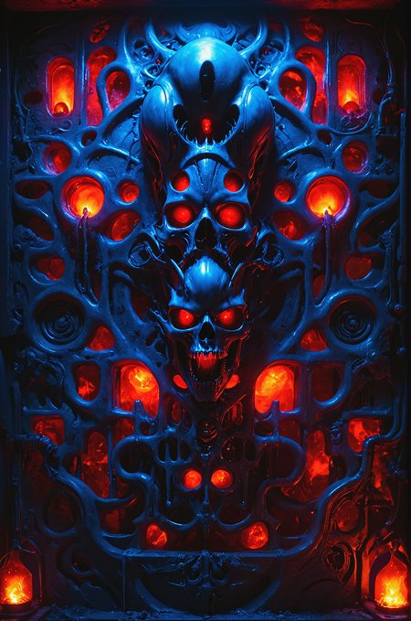 h.r. giger, alien, space, dark, night, cinematic lighting, (wax, melting:1.2), backlighting, humanoid, ghost, sub surface scattering, red blue glow,  zPDXL <lora:GRIM_v1:0.3> horror (theme), eldritch abomination, monster, skull, chaotic, silhouette, obsolete, fear factory, iron maiden, <lora:MG_jijia:0.2> MG_jijia_feichuan, MG_jijia_qiang, MG_jijia_girl <lora:MagicalCircle_Sora:0.2> MagicalCircle <lora:xl_more_art-full_v1:0.24> <lora:zavy-cntrst-sdxl:0.02> dark, chiaroscuro, low-key <lora:zavy-flrscnc-sdxl:0.02> zavy-flrscnc, fluorescent, fluorescent dust, fluorescent spraypaint, glowing dust