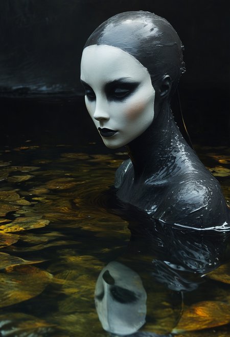 banshee, water, reflections,  <lora:XSfenlie:1> fenliexl, chiaroscuro