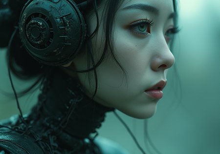 Yuri Shwedoff,Robert Zemeckis, Kim Ki-Duk
1girl (cyborg:1.3, Geisha ghost in shell:1.5),(The cyborg's face is open and revealed and demonstrates the internal mechanisms:1.45),  (by Tony Conrad:1.05) ,Biopunk, (by Hito Steyerl:1.15), shallow depth of field, vignette, () (Fujicolor Superia X-TRA 400:) (Light tracing) (Dramatic lighting)