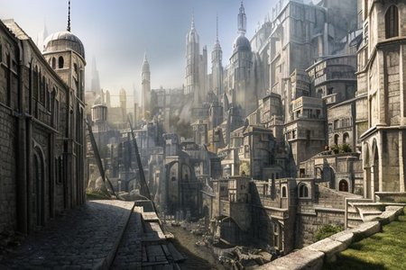 (masterpiece:1.2), (best quality,:1.2), 8k, HDR, ultra detailed, ((photorealistic)), professional light, cinematic lighting, fashion photography, ambient lighting, atmospheric effects, Numenor, a big medieval fantasy city, <lora:Numenor-10:1>, epiCPhoto
