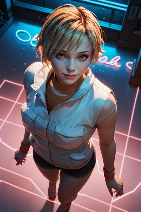 score_9, score_8_up, score_7_up,
<lora:SH3Heather:0.8>
SH3Heather, 1girl, blonde hair, short hair, amber eyes, dancing in a empty disco floor, smiling, (from above-view), with pink and blue neon lights, at night in Tokyo, cinematic light