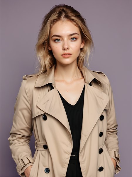 30yo neysasynth, full body, standing, neutral background, neutral expression,
wearing a trench coat