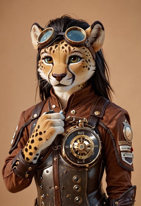 safe_pos, score_9, score_8_up, score_7_up, score_6_up, 
photo, female, (((anthro))), small breasts, long black hair,
cheetah, 1girl, furry, fur,
anthro, solo, Anthro, (scout, scouting, surveying, sextant), male, furry, steampunk, Armor, (brown leather armor), (steampunk goggles), no background, transparent background, smiling, bashful, Deer, Power Animal, Symbol of Gentleness, Unconditional Love and Kindness