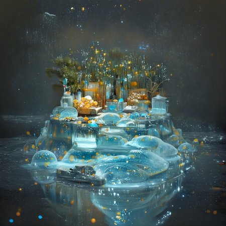 foodphoto, a bowl of fruit made out of slime, fruit in a bowl, fruit made of slime, fruit still life, bowl made of slime, table made of slime,
natural light, no bright spots, 
((translucent slime)), ((transparent slime)), made of water, (bioluminescent slime), sl1m3, slime, slime-morph, ais-blmn, saturated colors, no creatures, no humans, no monsters, no pokemon, scenery only, scenery, ral-lava, watce