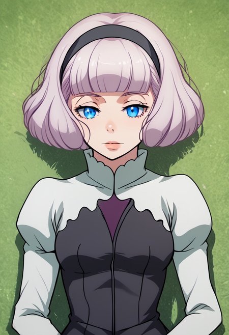 score_9, score_8_up, score_7_up, , source_anime, intricate details, chromatic aberration, realistic, veins source_anime, kuroinukaguya, , (best quality) , (highly detailed) ,((masterpiece)), ((best quality)), (ultra-detailed), ((extremely detailed)), (high resolution), 4K, (8K), best quality, (beautiful), (dynamic lighting), (super detailed skin), sharp focus, (1_girl, solo focus), <lora:lemrina-vers-envers-s1-ponyxl-lora-nochekaiser:1>, lemrina vers envers, short hair, bangs, blue eyes, purple hair, hairband, blunt bangs, bob cut, short hair, black hairband, medium breasts, , , dress, puffy sleeves, curtsey, shoes, juliet sleeves, long sleeves, grass, ,(((vibrant colors,vibrant theme))), dynamic angle, upper body, detailed eyes、detailed face and detailed skin <lora:add-detail-xl:1.0><lora:add-detail-xl:1.0> ,(((feminine bodies))),(((perfect anatomy))), (((correct arms))), (((correct hands))), detailed eyes、detailed face and detailed skin <lora:add-detail-xl:1.0>,,