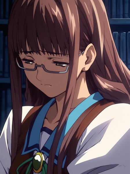 <lora:happy_tentacle-hikaru-v0.2-000030:1>, ht_hikaru, glasses, under-rim eyewear, school uniform , 1girl, solo, upper body , half-closed eyes , (embarrassed :1), , looking away , , facing viewer , score_9, score_8_up, score_7_up, score_6_up, score_5_up, score_4_up