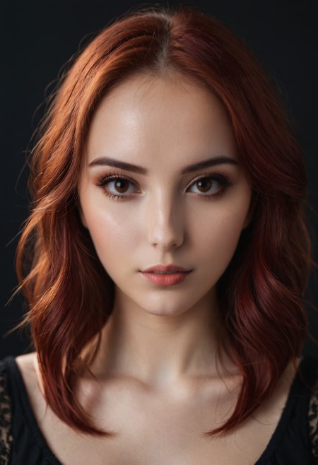 the most beautiful female Girl, brown eyes, Red Colored hair ,  <lora:zavy-cntrst-sdxl:0.8> dark, chiaroscuro, low-key