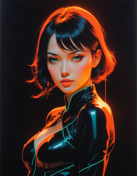 by Phil Noto and Kentaro Miura,  (neon outlines, masterful, beautiful:1.4), poster art, bold lines, hyper detailed, expressive,  award winning,  (female:1.4), (intricate details, masterpiece, best quality:1.4),
looking at viewer, dynamic pose, wide angle view,
<lora:add-detail-xl:1> <lora:xl_more_art-full_v1:0.5>  <lora:NicolaSamori:0.5> in the style of nicola samori <lora:looking_at_viewer:2>