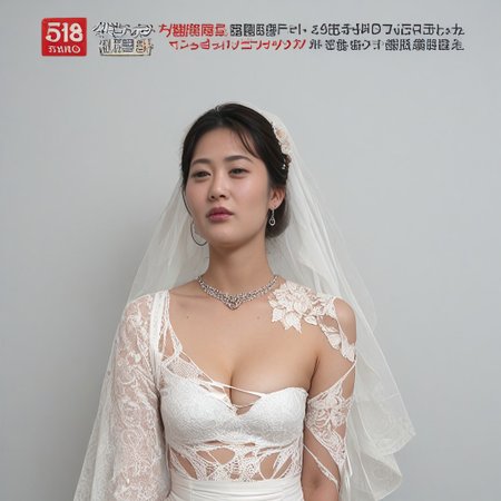 (score_9, score_8_up:1.1), score_7_up, sexy, slave girl, japane5etvvariety5how, japanese text, on-screen text, bride and groom, age difference, torn_clothes, bdsm, submissive_female, television studio