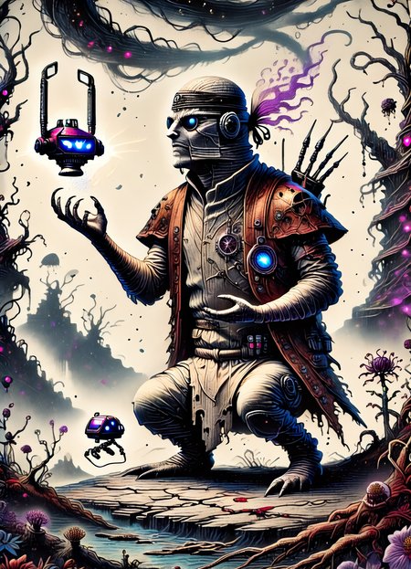 DonM5by55Pr1n7XL, score_9, score_8_up, score_7_up, score_6_up, abysal, 2d illustration, male mgalekgolo (hunters), drone developer,technomancer, vibroblade,  rating_safe  <lora:DonM5by55Pr1n7XL-pony:1.1>