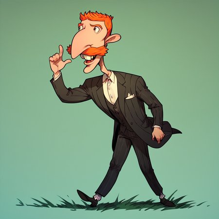 score_9, score_8_up, score_7_up, score_6_up, score_5_up,   <lora:nigelthornberryXLP:1> nigel thornberry, 1boy, mustache, orange hair, teeth, buck teeth, full body, suit