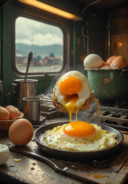 we'll shorten your waiting time at the train station, or when you brush your teeth, listen to the song exactly three times, you'll cook an egg, and just like that your egg is done, atmospheric, high quality, 8k, high resolution, <lora:Illustration_Insanity:0.8>, <lora:20231230-1703876721187:0.4>