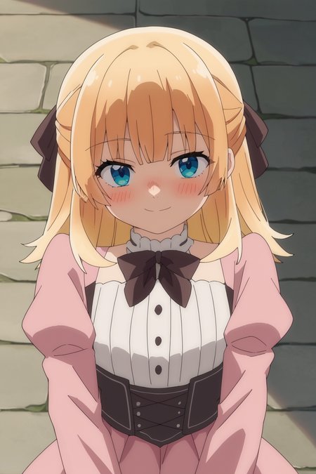 score_9,score_8_up,score_7_up, source_anime, anime screencap, 1girl, <lora:Lysia_Plaid_PonyXL_v2:1>, long hair, blonde hair, hair bow, bangs, blue eyes,
pink dress, frilled dress, bow, long sleeves, juliet sleeves,
looking at viewer, smile, blush,