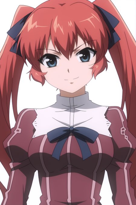 <lora:Freezing2:0.8> white background, Ganessa, solo, smile, ribbon, anime coloring