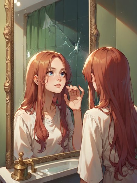 score_9, score_8_up, score_7_up, score_6_up,   <lora:m1rr0rXLP:0.6> m1rr0r, mirror, reflection, long hair, 1girl,