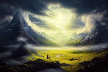RAW photo, (masterpiece:1.3), subsurface scattering, heavy shadow, (high quality:1.4), (intricate, high detail:1.2), professional photography, HDR, High Dynamic Range, realistic, ultra realistic, photorealistic, high resolution, film photography, ambient lighting, atmospheric effects, <lora:detail_slider_v4:2>, OverallDetail, epic medieval fantasy, fanmou, a huge and sinister mountain peak in the background shrouded in fog and dark clouds, <lora:Fantasy_Mountains:1>,  <lora:fantasyAI:0.6>, tanjoreai, epiCPhoto