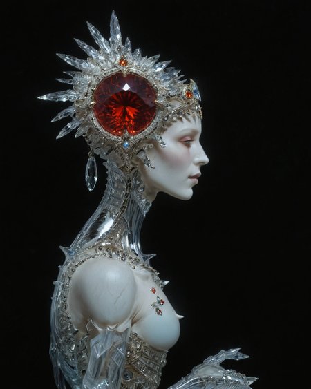 priestess, blood, roger dean, rodney matthews, cs-cr1stal-v2, chrome, elegant, intricate, viewed from the side, black background, <lora:xl_more_art-full_v1:0.5> <lora:add-detail-xl:0.75>    <lora:Gerald_Brom_XL_-_Dark_Fantasy_Art:1> Gerald Brom