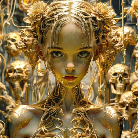 elysexa  girl made of gold flowers, very detailed, very detailed<lora:elysexa:1>