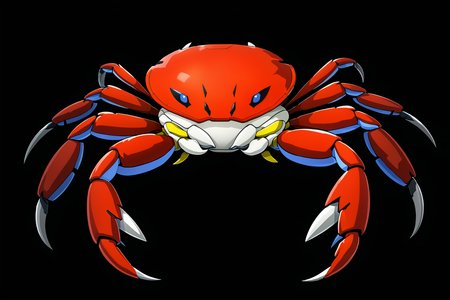 full body,a giant crab digimon,simple background,black background,art by ncrender, <lora:NCRenderV3:1>