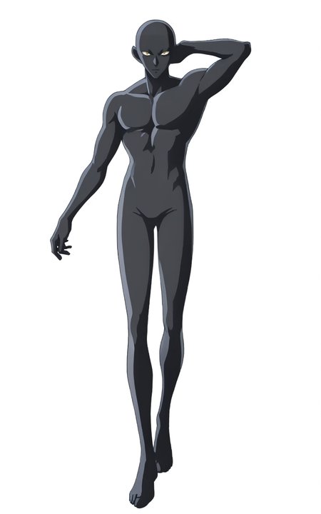 8k, best quality, masterpiece, (ultra-detailed), (high detailed skin), 
(full body:1.25), (white background:1.4), (simple background), standing, looking at viewer, (solo:1.2), 
<lora:xiaohei-Net-Tanger:0.8>, xiaohei, Shadow Man, 1boy, male focus, solo, completely black skin,