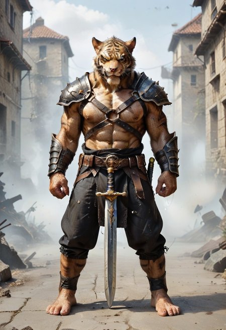 (((Barefoot furry character, full body, cinematic setting, furry male, plantigrade)))
The Beast is back, the (((Beast In Black))) 
The Beast is back, the Beast In Black 
Tormented and wounded, 
branded and persecuted 
Torn inside out yet here I stand 
Fierce anger, blind madness, 
invoke the Beast of Darkness 
No mercy 'cause they all must die 
Like a hellraiser, monster of rage 
Unleash the fury through your (((sword of hate))) 
Destroy and murder, retaliate 
Harness the power of the Beast In Black 
BREAK, intricate details, highly detailed, extreme detail, octane render, fine art, best quality, highres, (detailed face:1.5), ((full_body)), UHD, (((perfect hands))), low light, anime