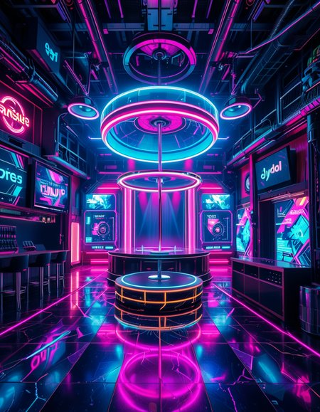 cyberpunk dance club
