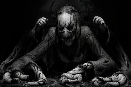 Photography, photorealistic, insanely real life detailed, 8k, highest resolution possible, sharp focus, taken with professional DSLR and lenses, cinematic, taken best skilled cinematographer, 
mong, monster, horror \(haunted house\), Darkness,
haunted house,night,dark,sparse Candlelight, creepy, scary,terrifying
horror movie atmosphere, cinematic dark night time lighting and dramatic shadows,