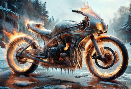 1c3_w1n73r, f1r3, <lora:Varos_-_Fire_Style:0.75> <lora:Varos_-_Ice_Style:0.75> <lora:StS_PonyXL_Detail_Slider_v1.4_iteration_3:0.8> (score_9, score_8_up, score_7_up:1), majestic, (ghost rider with his bike of fire, winter:1.45), elaborate, (ultra realistic:1), (masterpiece, translucent:1.2), best quality, intricate, extremely detailed, detailed background, masterpiece, best quality, highly detailed, sharp focus, hyper-detailed, safe_pos