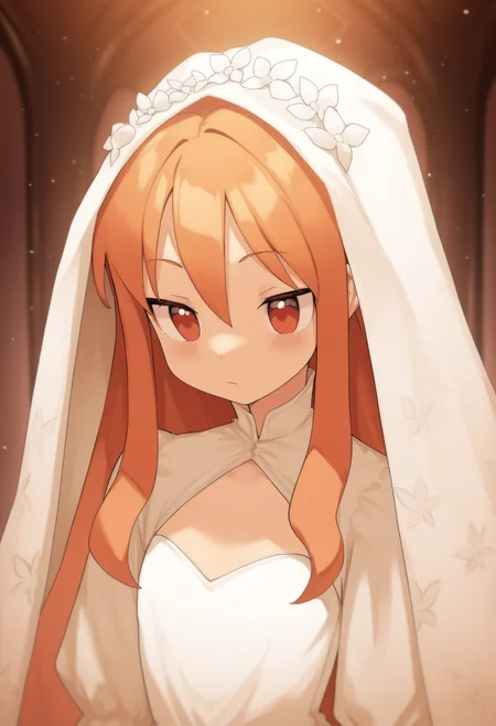 masterpiece,best quality,amazing quality,
solo, 1girl, veil, long hair, upper body, dress,
 <lora:Jank365m:1>