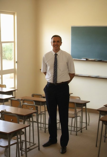 Frieren, standing in front of the classroom