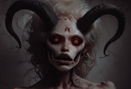 score_9_up, score_8_up, score_7_up, A stunningly realistic and brutal photo of a (terrifying) demon, the demon is arising out of a ouija board, the demon immediately evokes terror and the feeling of unease, looking into her eyes makes you feel like you are dying, ((insanely detailed eyes, scary eyes)), looking at viewer, focused on the demons face, oozing cracked skin, visceral, the demon draws your gaze and you cannot look away, death, evil, the ouija board is ancient and looks as though it has been around since the dawn of time waiting to release the demon, sinister, dark, immensely detailed, ((incredibly textured skin and face, hyper-realistic)), 8k resolution, masterpiece