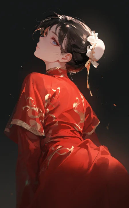 masterpiece, best quality, good quality, very awa, very aesthetic, absurdres, newest, 
1girl, solo, looking at viewer, 
bun cover,
<lora:ponyv4_noob1_2_adamW-000017:0.4> <lora:USNR STYLE_XL_lokr:0.3>