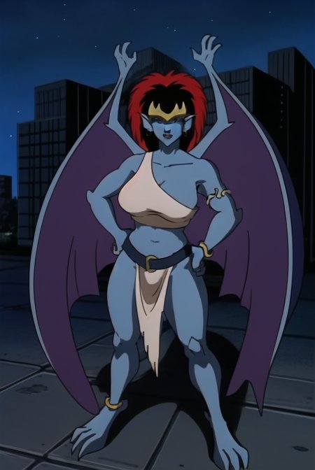 <lora:Demona:0.8>, 1girl, Demona, full body, 4k, detailed face, wings, spread wings, tail, best quality, masterpiece, standing, outdoors, night sky, starry sky, city , breasts, blue skin, jewelry, armband, tiara, anklet, earrings, hands on hip, huge breasts, looking at viewer, from above, pov,<lora:hugeAssAndBoobs_v1:0.8>,<hypernet:bad-artist-anime:0.8>