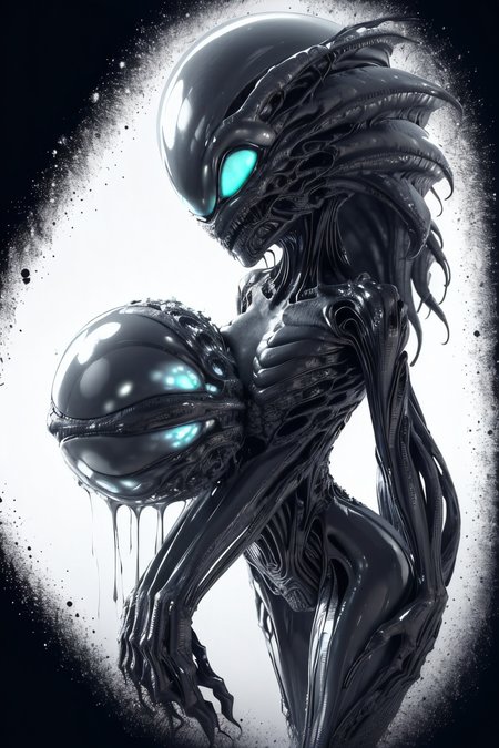 (Black and white An alien species with an amorphous, jelly-like body, constantly shifting and changing shape. It can mold its form to mimic the appearance of various objects or creatures it encounters, blending seamlessly with its surroundings.:1.2) (Realisitc:1.5) alien woman monster, breasts, <lora:EdobMonsterFemale2_v1.0:0.8>