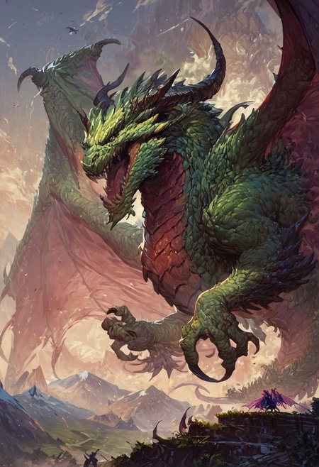 score_9, score_8_up, score_7_up, score_6_up, score_5_up, score_4_up, gigantic poison dragon, teeth, horns, long tail, wings, mountains, green poison aura,fantasy,solo focus,epic
