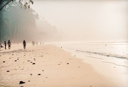 lith_argenta_BH1r,  instagram photo, a foggy beach in sri lanka, hard shadows, film grain