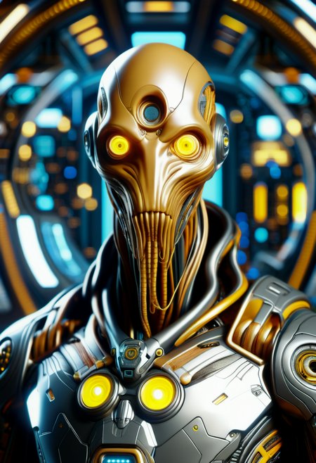 hyper detailed masterpiece, dynamic,awesome quality,DonMX3n0T3chXL, male ood, , medal , tech, futuristic <lora:DonMX3n0T3chXL-000006:0.8>