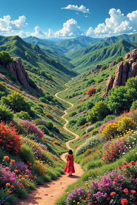 delta beautiful  landscape, day, woman, very intricate, very detailed, sharp, bright, colorful, <lora:Hand v2:0.5> <lora:Anti-Blur:1><lora:Insane Detail Slider:0.25>  <lora:flux.1_lora_flyway_Epic-detail_v2:0.3> <lora:fluxenhancer:0.25> <lora:90s-anime:1> retro anime, 77oussam 90s, studio ghibli style, 1990s anime