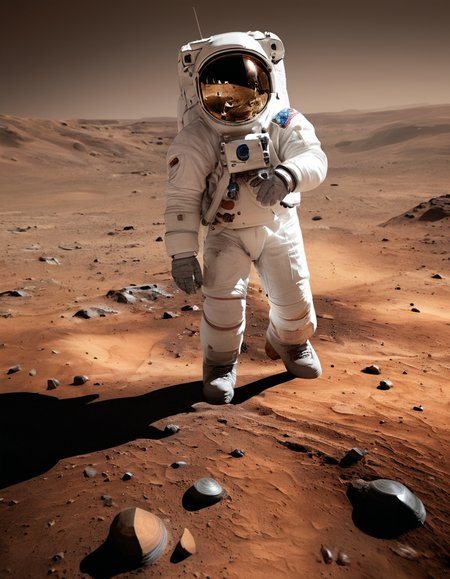 galaxylora, 1astronaut, walking on mars
