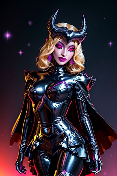 MEvil, DemonicT, EvlSM, Bad_End_Precure, DarkPrecure, adult, evil corrupted (blonde) princess wearing dark pastel (ruffled:1) (gleaming latex:1)  gown with (long latex cape:1) and latex elbow gauntlets, soft lighting, ruffles,
(makeup, lipstick, mascara, eyeshadow),
(blue skin, black sclera, colored sclera, colored skin, yellow eyes, demon wings, demon horns, slit pupils),
(red eyes, colored skin, glowing eyes, evil smile:1),
<lora:more_details:1>,