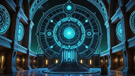 building, occult, dark cultist, [ (art by Ralph Horsley:0.7) | (Justin Roiland:1.3) ], architecture of a Planetary rotation, extremely detailed CG Unity 8k wallpaper, ultra detailed, science fiction, ultrasharp, dynamic cinematic color, aesthetic, beautiful detailed, intricate detail, inspired, rich deep colors, fantastic aesthetic, magic atmosphere
