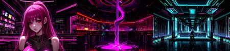 highly insanely detailed, masterpiece, top quality, best quality, highres, 4k, 8k, RAW photo, (very aesthetic, beautiful and aesthetic), 
__lazy-wildcards/subject/env-bg-interior/cyberpunk_club/prompts__, 
<lora:Cyberpunk_Club:0.3>, 
(1girl:1.3), 1other, 
__lazy-wildcards/dataset/background__,âââ