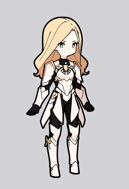 score_9, score_8_up, score_7_up, score_6_up, score_5_up, score_4_up, BREAK
1girl, chibi,
kisara, blonde hair, long hair, yellow eyes,
bodysuit, armored boots, breastplate, gloves, shoulder armor,
standing, full body, solo, looking at viewer, simple background, white background    <lora:RabbitAndSteelXLLocon:1>    <lora:KisaraXL:1>