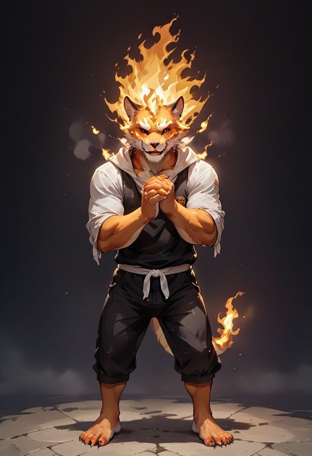 (((Barefoot furry character, full body, cinematic setting, furry male, plantigrade))) 
(((I am not a hero)))
(((I’m not what you think)))
Seven days, a morning mess
I know it’s just my own life
Looking for another world
I try not to burn out
The world awaits, so here I am
I am not a hero
I am not what you think
I just try to do my best and not to give in
I am not your hero and that’s why sometimes
I hide in (((a dark corner))) to (((break down and cry)))
Seven, they are my sins,
Burning flames under my skin
No hesitation, no turning back
I follow my rules, I try to forget
The burden I carry, used to slow me down
But now I am rising with a new strength
I am not a hero
I am not what you think
I just try to do my best and not to give in
I am not your hero and that’s why sometimes
I hide in a dark corner to break down and cry...
BREAK, intricate details, highly detailed, extreme detail, octane render, fine art, best quality, highres, (detailed face:1.5), ((full_body)), UHD, (((perfect hands))), low light, anime
