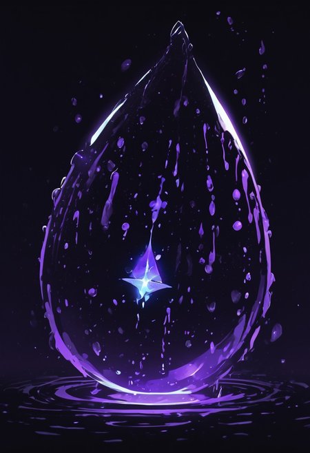 (masterpiece), best quality, Symphtia-Style, Anime, (Floating Ovoid, Dripping Liquid), Black Background, No Humans, Black and Purple Theme, (Ancient Runes, Glowing Runes, Light Refraction), Symphtia-Style, Zyrnox-Exoterra Style