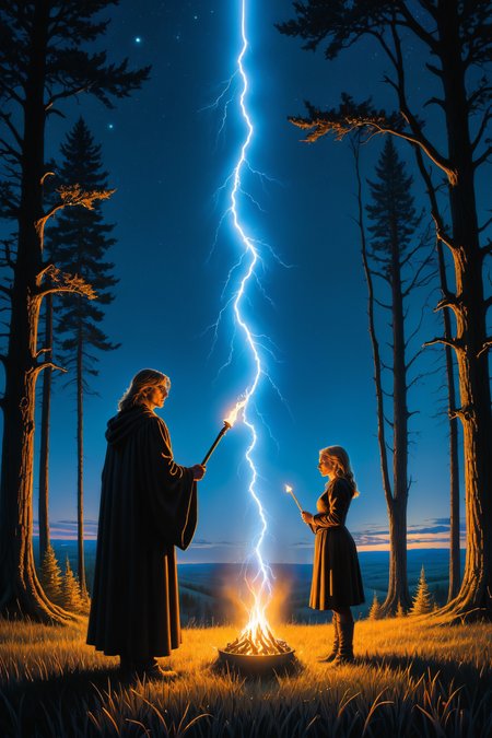 by ((( Phil Koch ) and  Paul Delvaux ) and  Phil Noto ) and  Laurie Greasley  ,   casting a spell  ,  oil pastel<lora:oil_pastel:1.00>   <lora:more_art:0.30><lora:clothing_slider:2.00><lora:great_lighting:1.30><lora:aesthetic:1.15><lora:photorealistic_portrait:1.25><lora:RMSDXL_Enhance:0.45><lora:RMSDXL_Creative:0.35><lora:RMSDXL_Photo:0.45><lora:RMSDXL_Darkness_Cinema:0.50><lora:XDetail_heavy:0.45><lora:perfect_eyes:0.15><lora:perfect_hands:0.15><lora:midjourney:-0.15><lora:looking_at_viewer:0.75><lora:dpo:0.25>